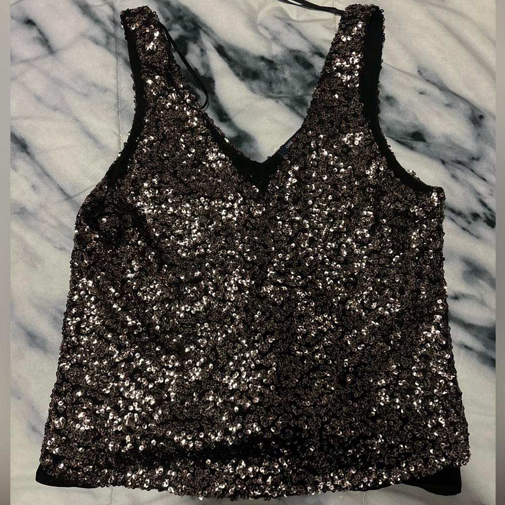 Gold sequin top